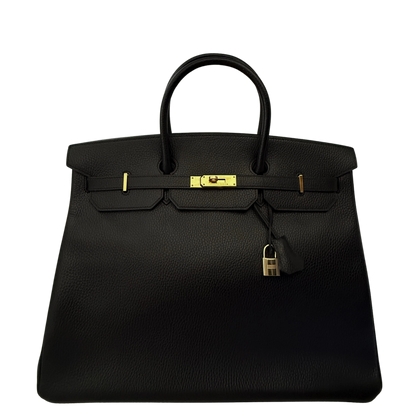 Hermès Birkin Bag 40 Clemence Leder Schwarz Gold Hardware 1998 / sehr gut Hermès
