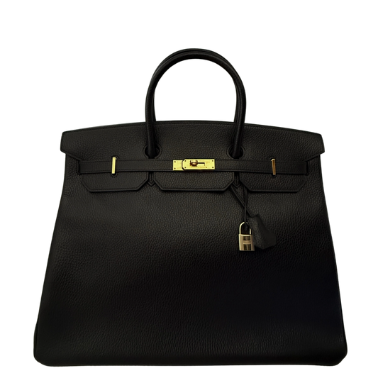 Hermès Birkin Bag 40 Clemence Leder Schwarz Gold Hardware 1998 / sehr gut Hermès