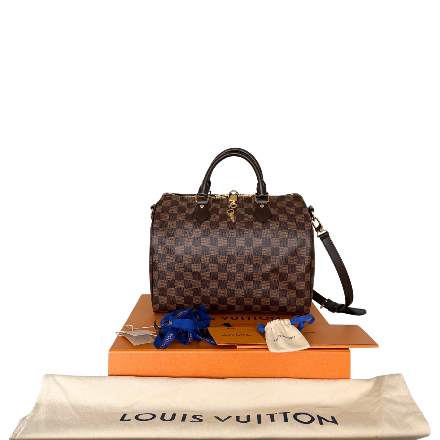 Louis Vuitton Speedy 30 Bandoulière Damier Ebene N40590 Braun Fullset / neuwertig Louis Vuitton