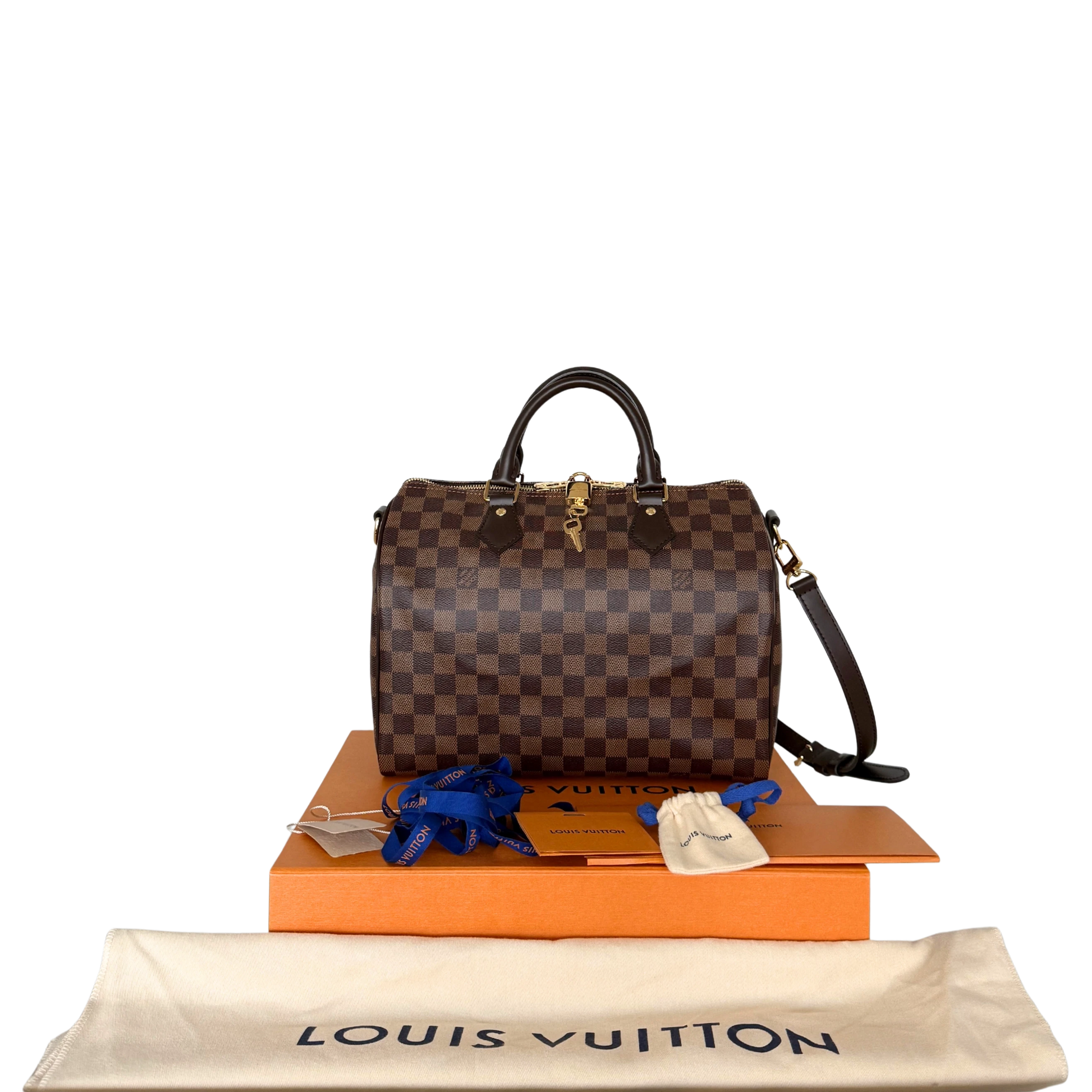 Louis Vuitton Speedy 30 Bandoulière Damier Ebene N40590 Braun Fullset / neuwertig Louis Vuitton