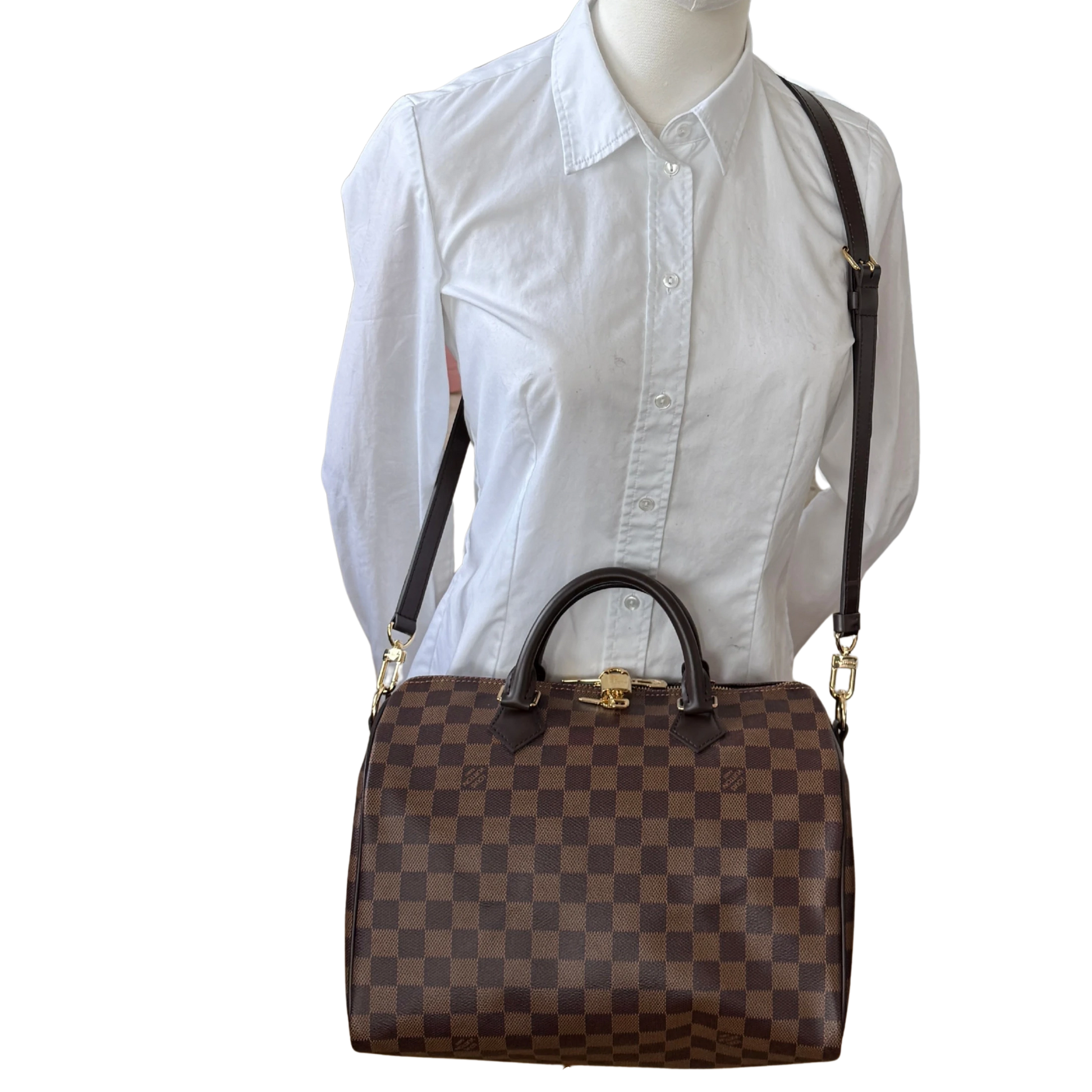 Louis Vuitton Speedy 30 Bandoulière Damier Ebene N40590 Braun Fullset / neuwertig Louis Vuitton