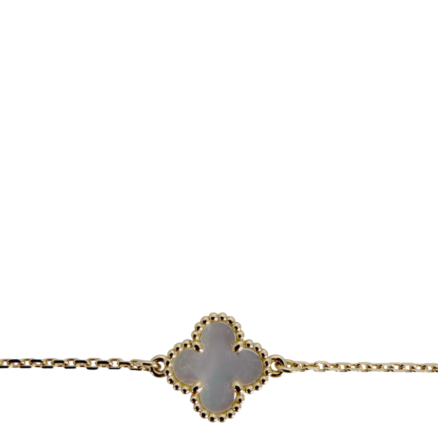 Van Cleef & Arpels Sweet Alhambra Armband Perlmutt 18K Gelbgold