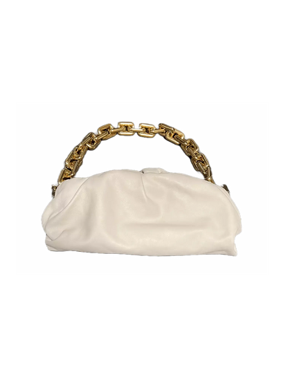 Bottega Veneta Chain Pouch Leder Beige / sehr gut Echtheitscheck