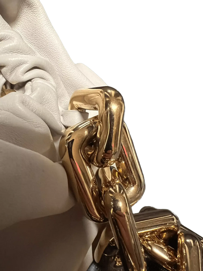 Bottega Veneta Chain Pouch Leder Beige / sehr gut Echtheitscheck